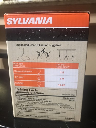 Sylvania 60W Vintage Style LED G30 Dimmable Replacement Light Bulbs 2 Count New! - Picture 5 of 7