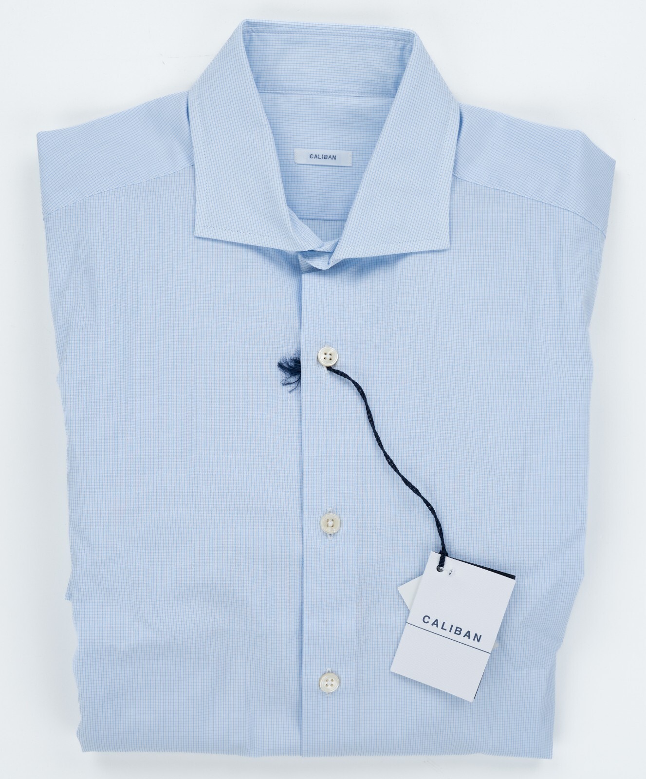 Платье-рубашка CALIBAN Blue в мелкую клетку из хлопка с отложным воротником Slim Fit 15 12 39 31290₽