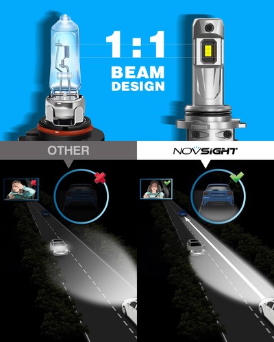 NOVSIGHT 9006 LED Headlight High Low Beam Bulbs Conversion Kit 100W 6500K White - Picture 7 of 10