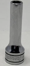 Snap-on Tools 1/4" 6 Point Deep 3/8" Drive Underlined Chrome Socket SFS081 USA