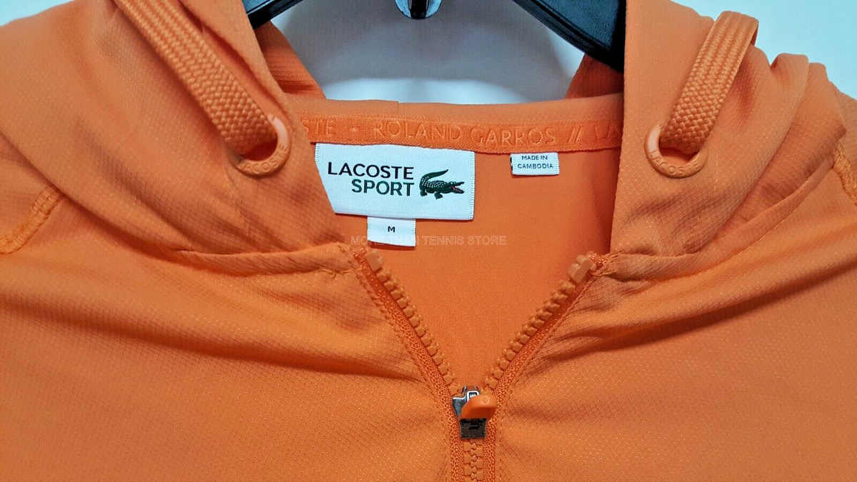 Lacoste Sport Unisex Miami Open Full Zip Jacket Orange BH9178 51