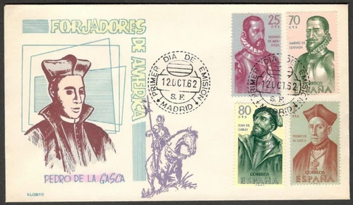 (AOP) Spain 1963 Heroes of AMERICA FDC