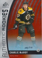 2017-18 SP Game Used Orange Rainbow #87 Charlie McAvoy 086/116 Bruins
