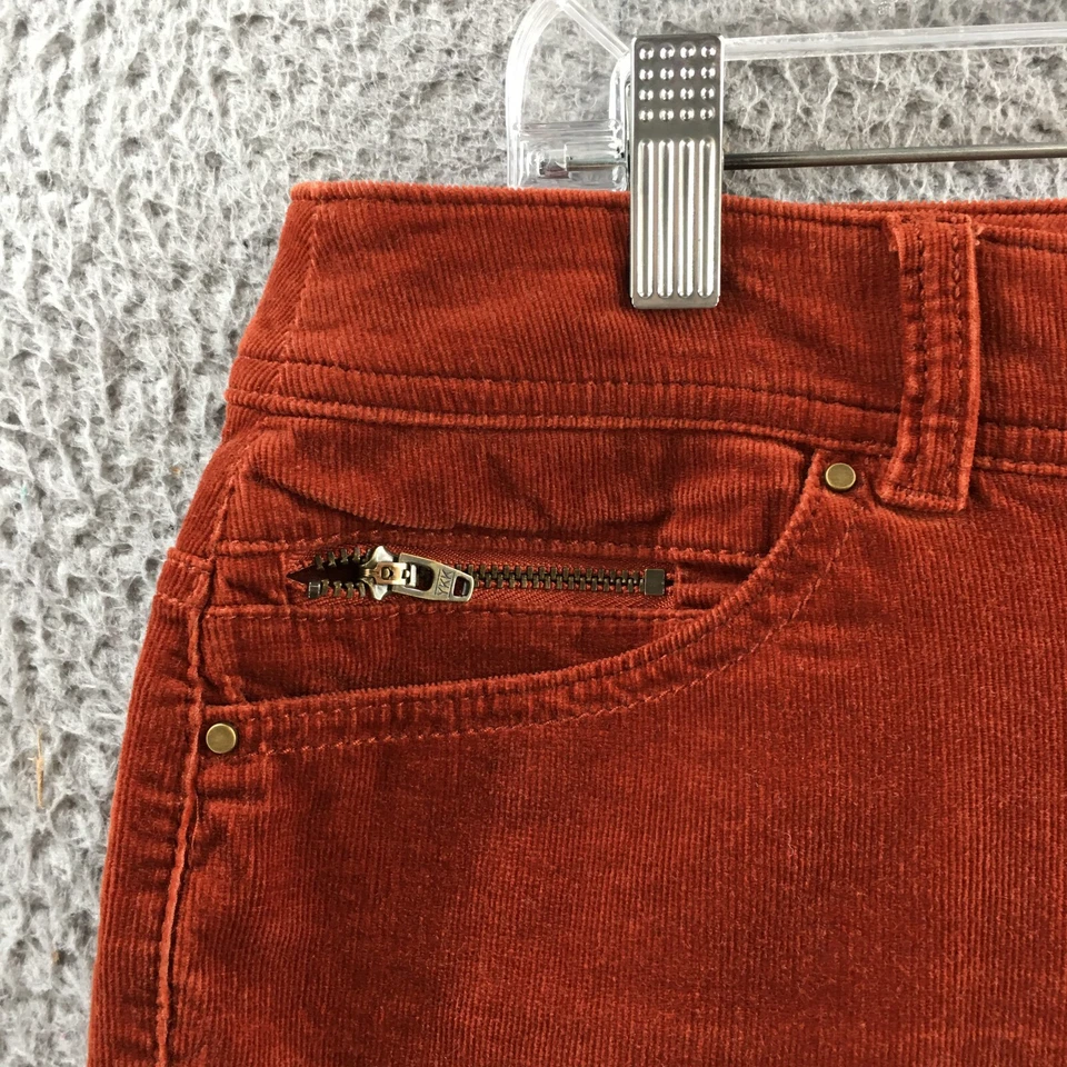 Pantalones Chicos Pana Pierna Recta Mujer 1.5R (real 36x28.5) Naranja Tiro Alto Foto 3 de 4