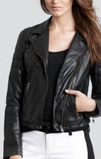Aqua Moto Genuine Leather Biker Jacket - 100% Exclusive For Bloomingdale's