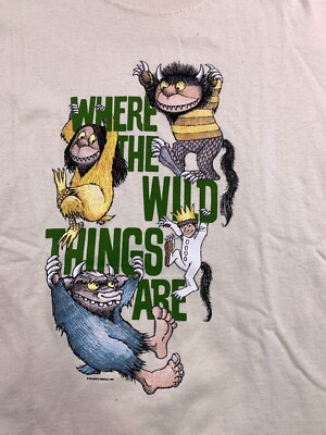 1997 Where The Wild Things Are T Shirt Vtg 90s Movie Made In USA Youth L Book