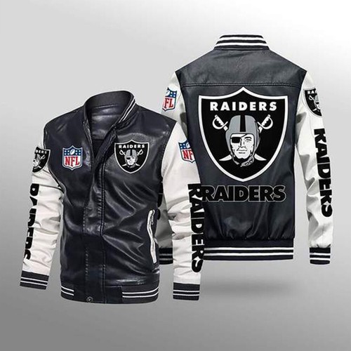 Las Vegas Raiders Bomber Leather Jacket 