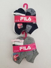 20 Pairs 10pk x 2 FILA SHOCKDRY Sport Active Socks Size 7-10 Girl's  Hair Ties