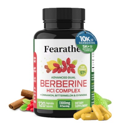 Metabolism Support Premium Berberine HCL Organic Ceylon Cinnamon Bitter Melon 