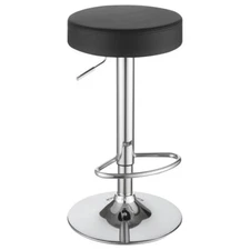 Black and Chrome Adjustable Height Backless Bar Stool by Coaster 102558