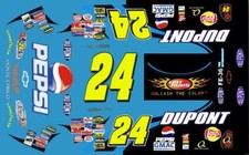  24 Jeff Gordon Dupont HOT HUES 2005 1/64th HO Scale Nascar Waterslide Decals