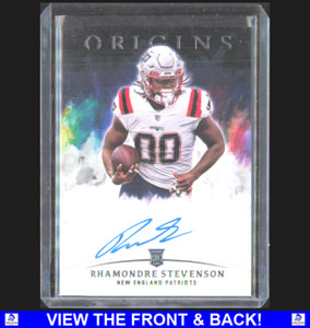 Rhamondre Stevenson 2021 Origins On Card Auto RC New England Patriots RA RS