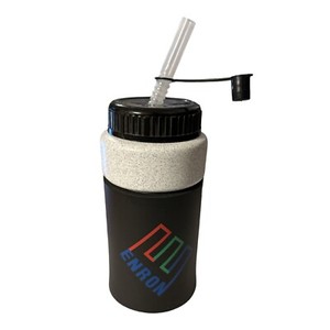Vintage Enron Black Sports Bottle Cup Logo Koozie Kup Golf Beer Funny Gift