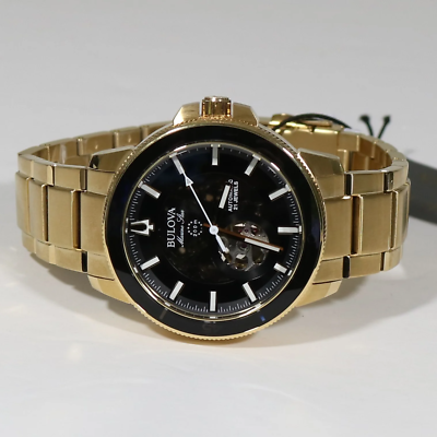 Bulova Marine Star Automatic Gold Tone Black Dial Men