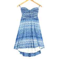 Free People Women's Nylon Spaghetti Strap Ruched Bust Fit & Flare Dress Small