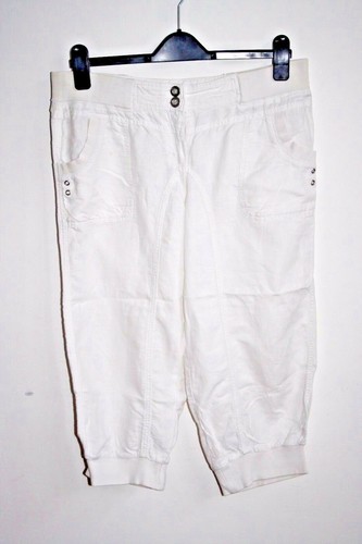 Pantalones cortos para Pimkie de mezcla de lino de blanco ronchas primavera verano 34 W L | eBay