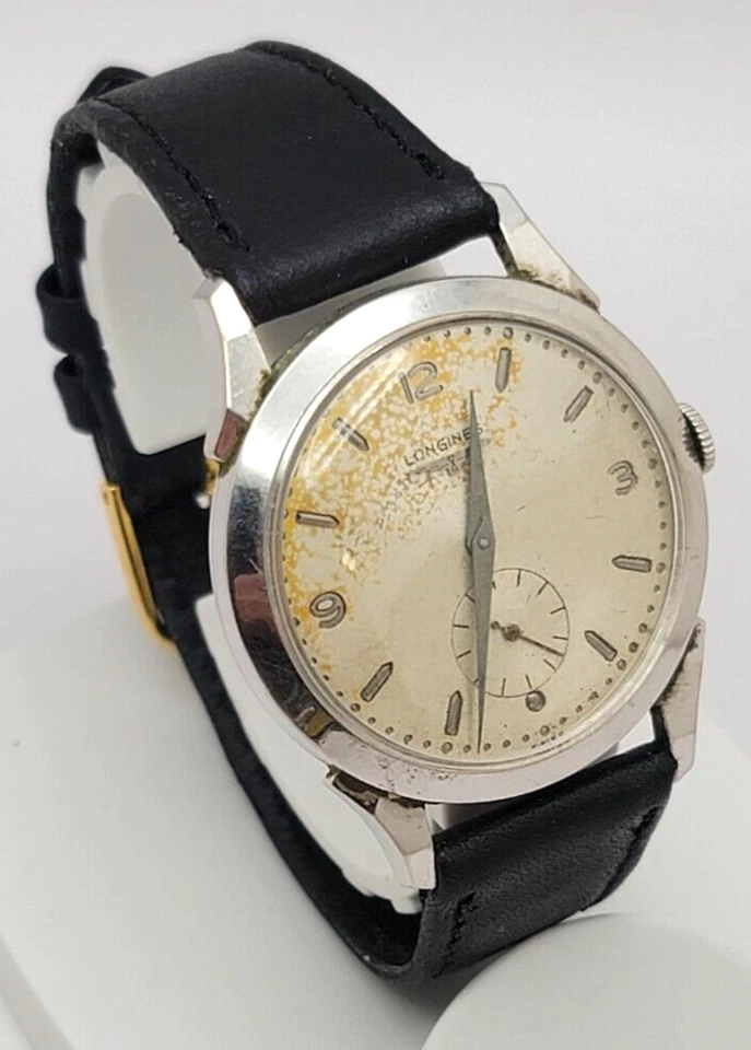 Reloj Longines Hombre Vintage Lleno de Oro Cuerda Manual Funciona (daño en el dial). Foto 4 de 4