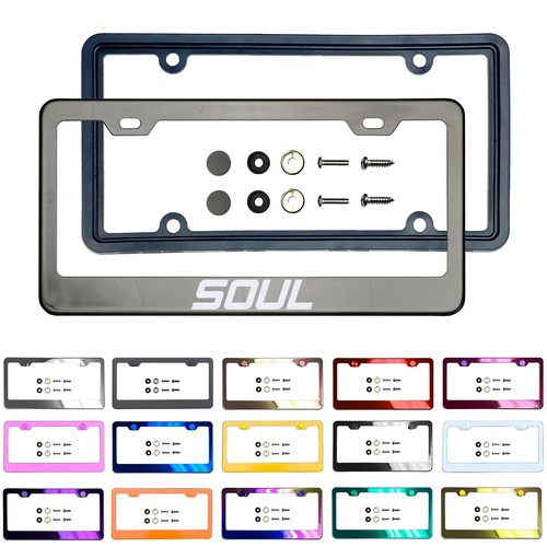 New Laser Etched Customize Stainless Steel License Frame Silicone Guard For_Soul - Picture 17 of 147