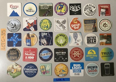  35 Beer Bar Coasters coaster Bluemoon Stella Michelob Mango Cart 805 Lot C