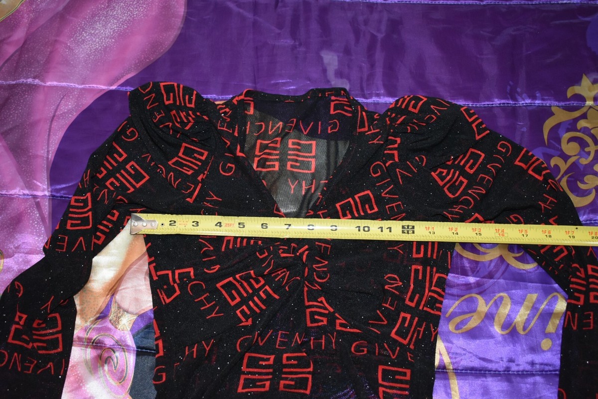 Womens Y2k 2000'S Vintage promo GIVENCHY logo blouse tight style