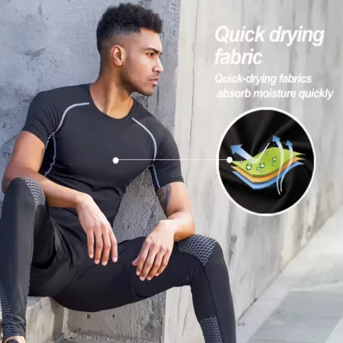 Camiseta transpirable para hombre de EE. UU. fresca seca deportes correr rendimiento absorbente gimnasio top - Imagen 3 de 24
