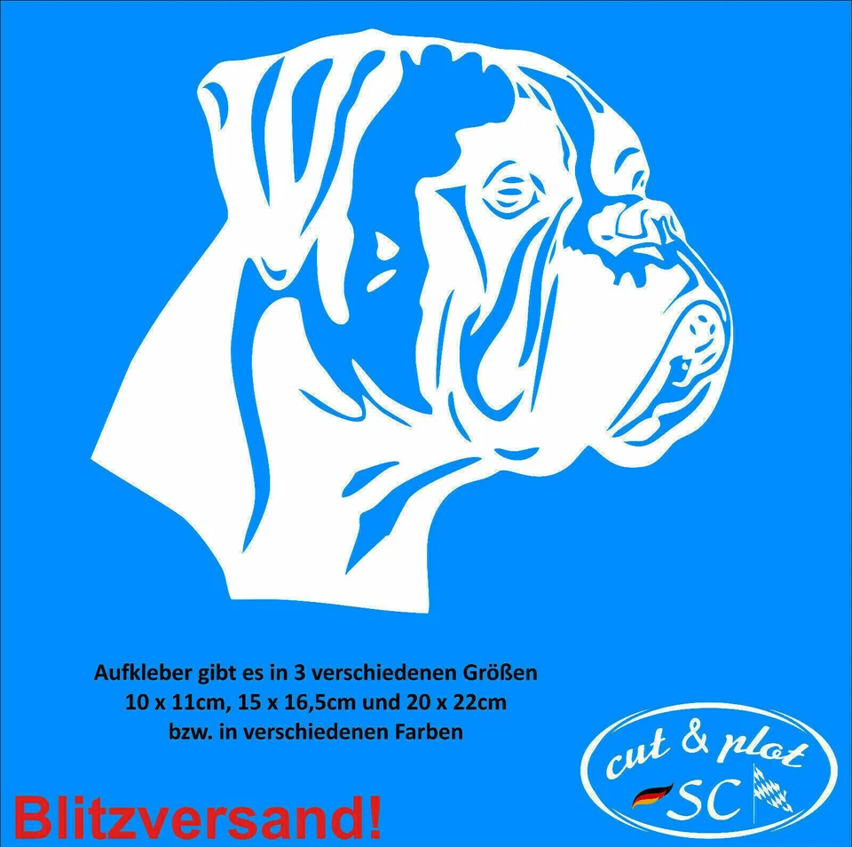 deutscher Boxer Aufkleber Auto Tattoo Boxer Hund Dog Sticker Autoaufkleber SC055 - Bild 2 von 4