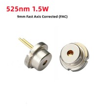525nm 1.5W TO-5 9mm Fast Axis Corrected (FAC) Green Laser Diode, Square Spot