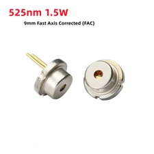 525nm 1.5W TO-5 9mm Fast Axis Corrected (FAC) Green Laser Diode, Square Spot