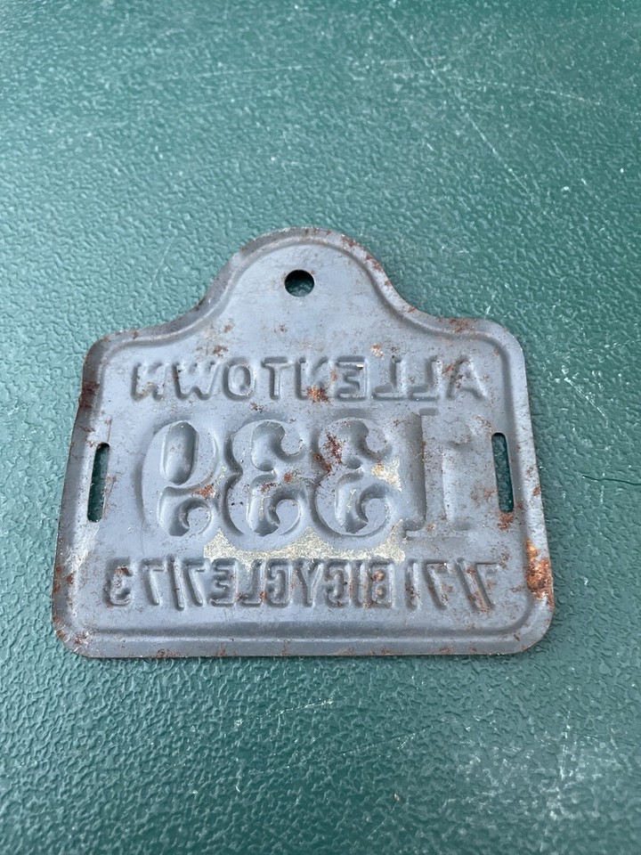 Vintage 1971 Bicycle License Plate Allentown, Pa. eBay