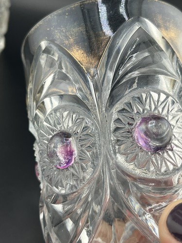 Antique US Glass Bull’s Eye & Daisy Ruby Flash And Gold Dash EAPG Flat Tumblers - Picture 5 of 6