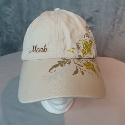 MOAB Hat Womens O/S Strapback Beige Baseball Cap LEGEND Gold Glitter Scroll Utah