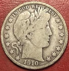 1910-S Barber Silver Half Dollar. Free Shipping