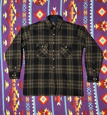 Vintage High Sierra Flannel Shacket Men's L Quilt Lined Wool Shirt Button Up