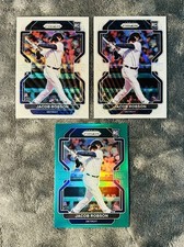 Jacob Robson 2022 Prizm Baseball SSP White Wave Parallel & Green Holo Rookie