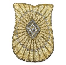 Vintage Elegant Gold Embellished Rhinestone Beaded Ornate Clutch Purse AS IS