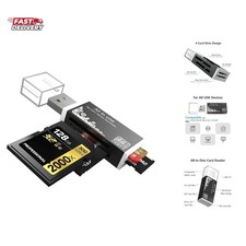 Micro SD Card Reader, 4-in-1 SD Card Reader to USB Adapter, Memory Card Reade...
