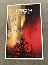 Tron Poster Signed by Jeff Bridges, Jared Leto & Evan Peters &ndash; 11x17 w/ COA