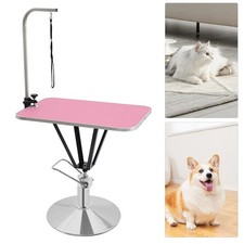 220lb Lifting Hydraulic Pet Grooming Table Adjustable with 80x50cm Tabletop Pink