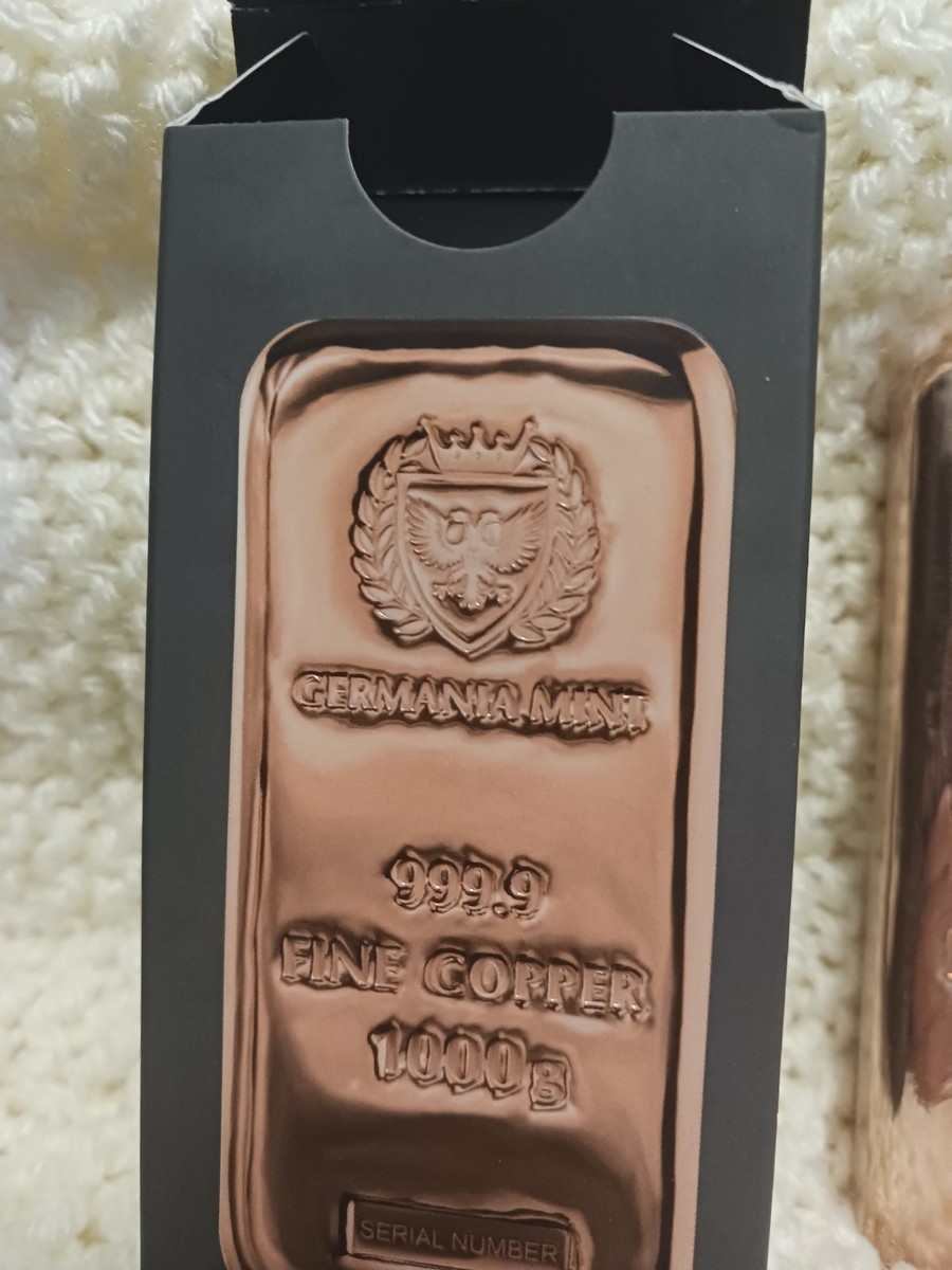 Germania Mint 1 Kilo 999.9 Fine Copper Cast Bar-1000 Grams | eBay