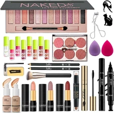 28 Pcs All in One Full Makeup Kit for Women, Set pink