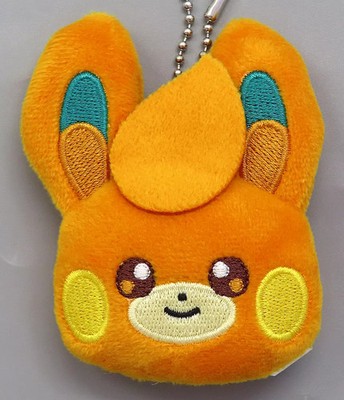 Pokemon Keychain Pamo Face Plush toy with Ball Chain - Captain Pikachu,