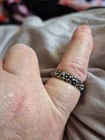 Vintage Sterling Silver JAI Floral Band Size 7