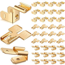 36 Pcs Electrical Quick Splice Wire Terminals,1/4" Gold  Piggyback Double Spade