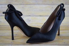NIB Valentino Garavani Nite Out Satin 110MM Pumps Heels sz 39.5 Black Bow