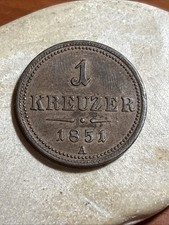 1851 A Austria 1 Kreuzer Kreutzer Copper