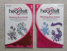  Heartfelt Creations Blushing Rose Swirls Dies  Stamps Set