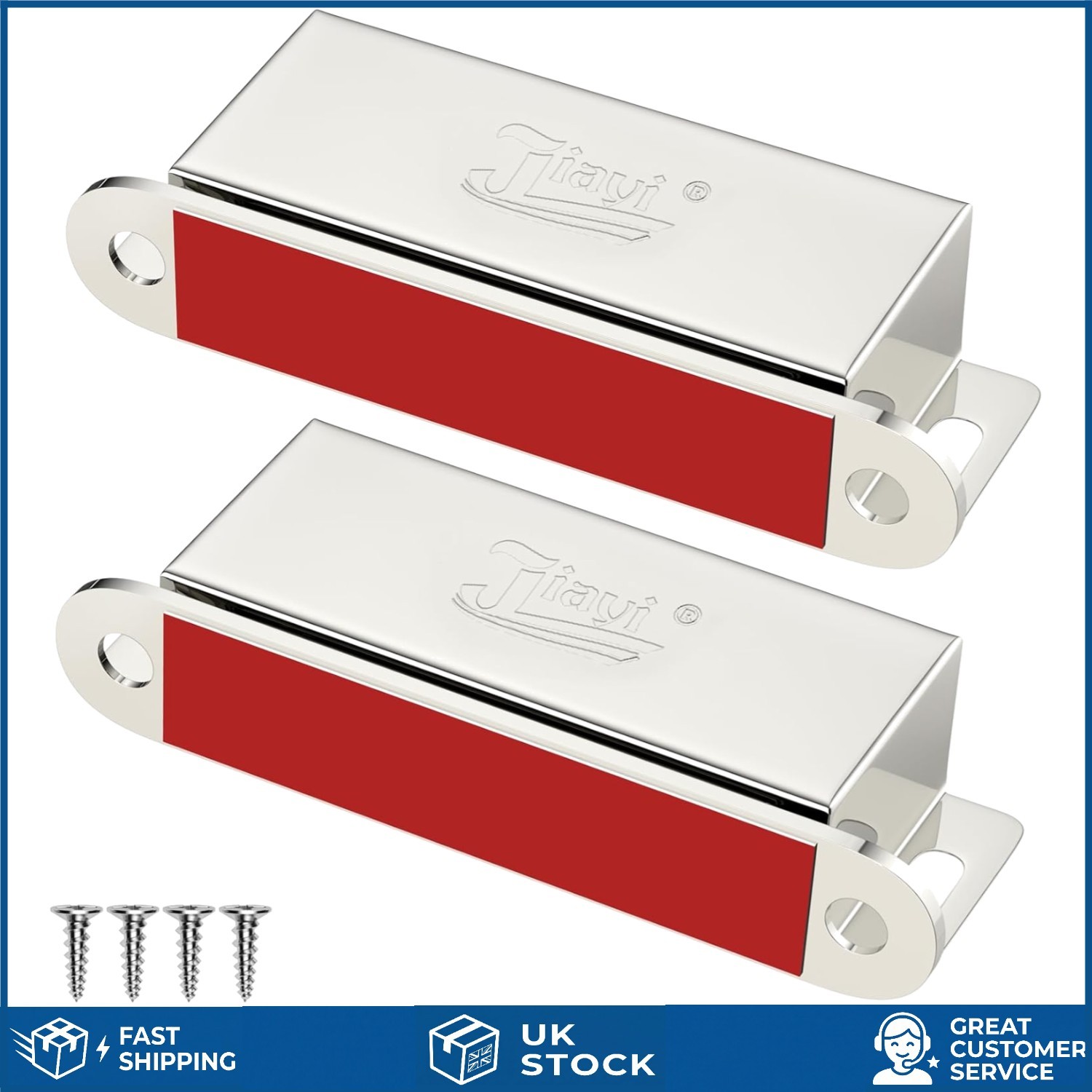 Heavy Duty Stainless Steel Magnetic Cupboard Door Catch 30KG Pull Latches 2pk