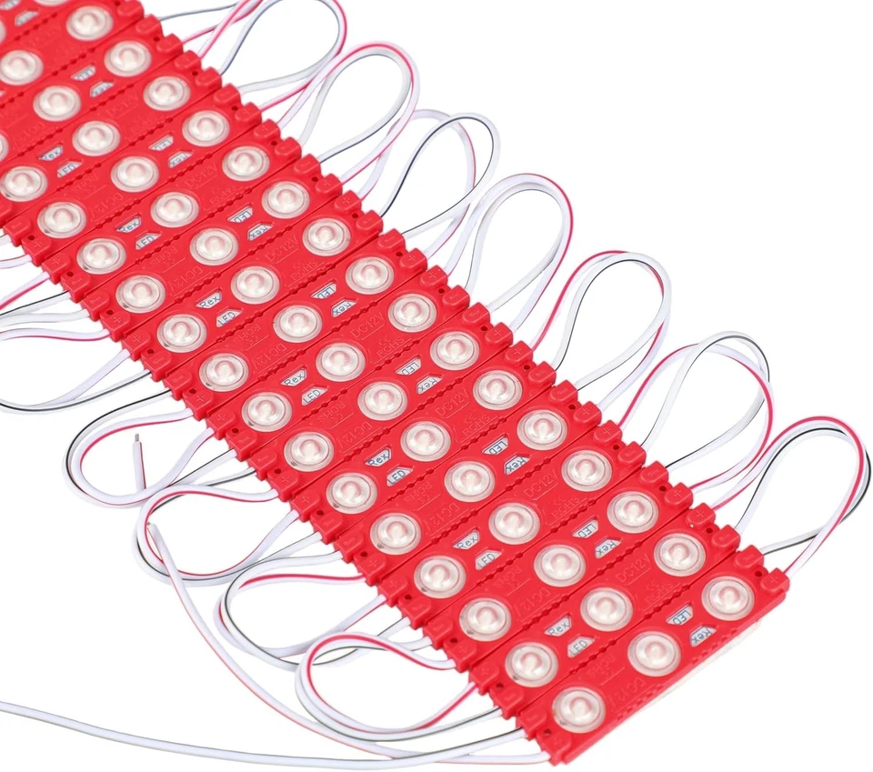 200pcs 2835 3-LED Red Module for Letters - Adhesive Back - Image 3 of 4