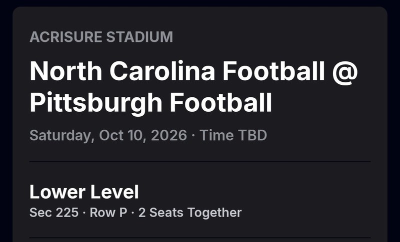 North Carolina vs Pittsburgh Football Tickets Acrisure Stadium