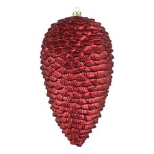 Vickerman 7" Pinecone Christmas Ornaments in Matte/Glitter Wine Red Set of 4 